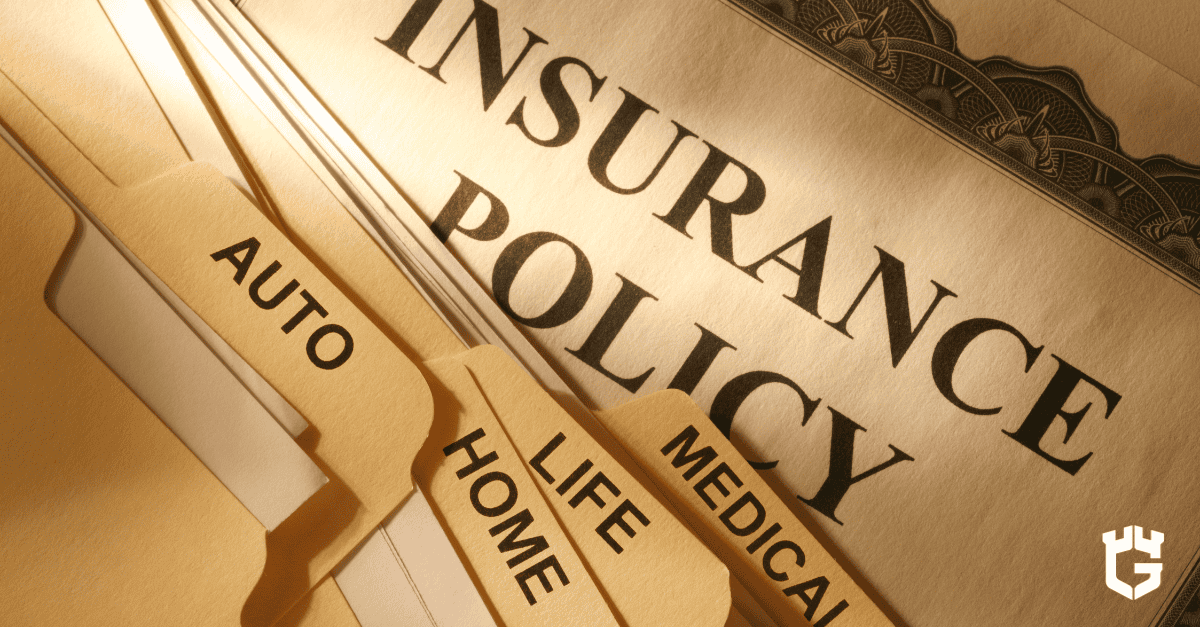 Insurance policy folders representing types of coverage carriers provide